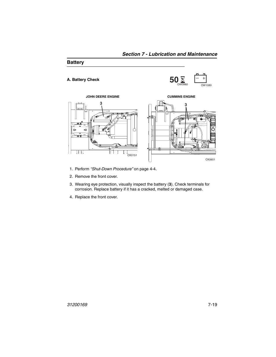 Battery, Battery -19 | JLG 534D-9 Operator Manual User Manual | Page 127 / 142