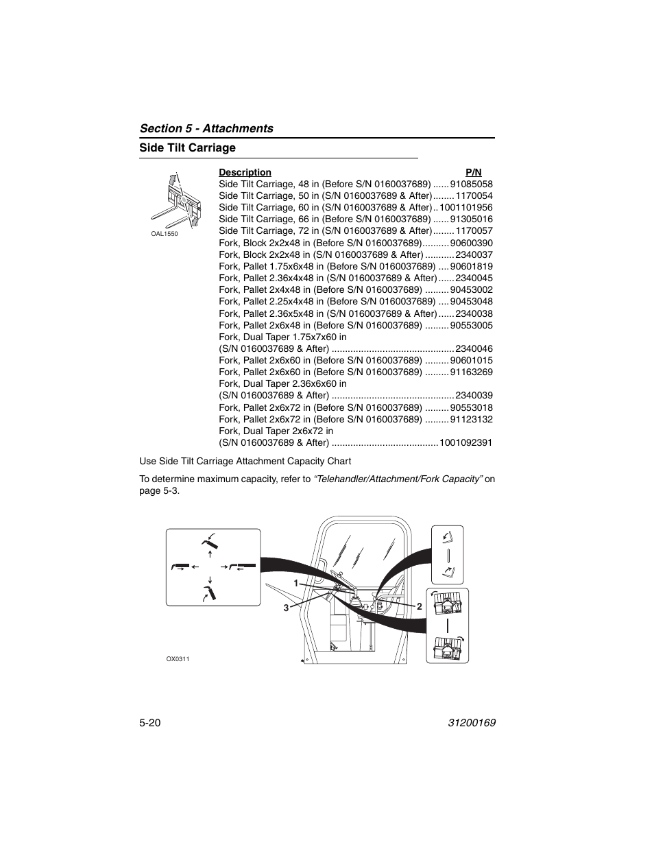 Side tilt carriage, Side tilt carriage -20 | JLG 534D-9 Operator Manual User Manual | Page 82 / 142