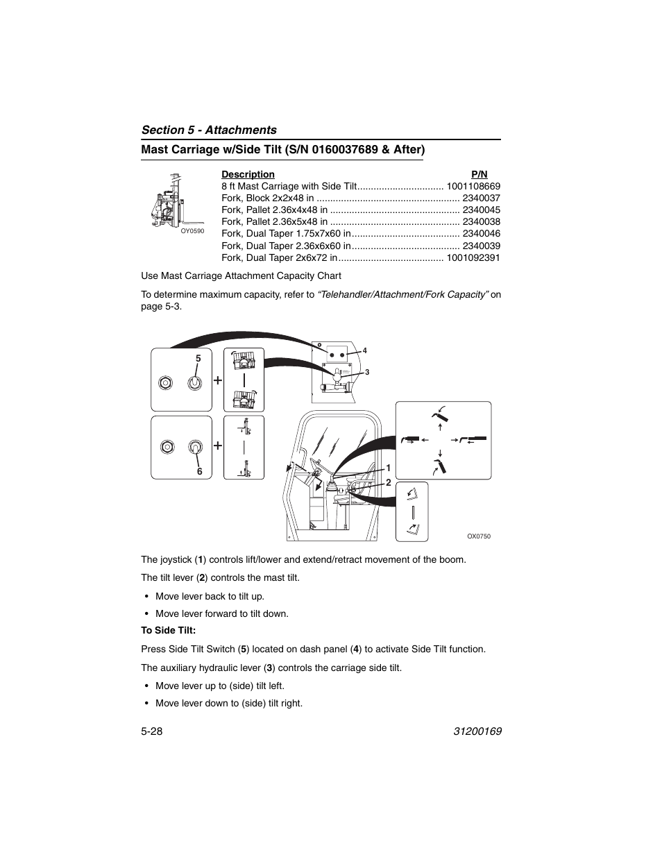Mast carriage w/side tilt (s/n 0160037689 & after) | JLG 534D-9 Operator Manual User Manual | Page 90 / 142