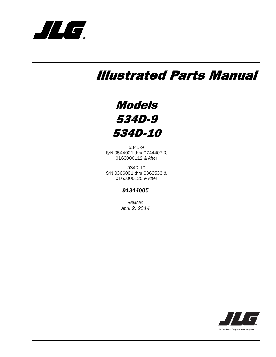 JLG 534D-10 Parts Manual User Manual | 842 pages