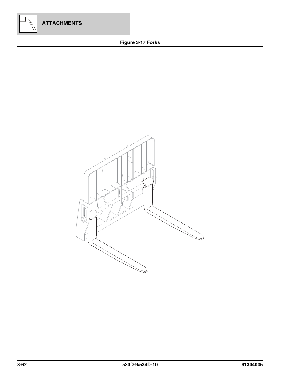 Figure 3-17 forks, Forks -62 | JLG 534D-10 Parts Manual User Manual | Page 126 / 842