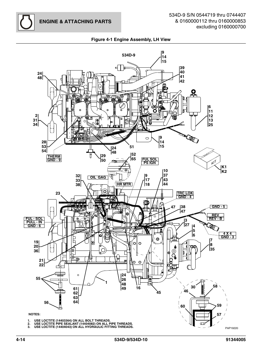 Engine & attaching parts | JLG 534D-10 Parts Manual User Manual | Page 164 / 842