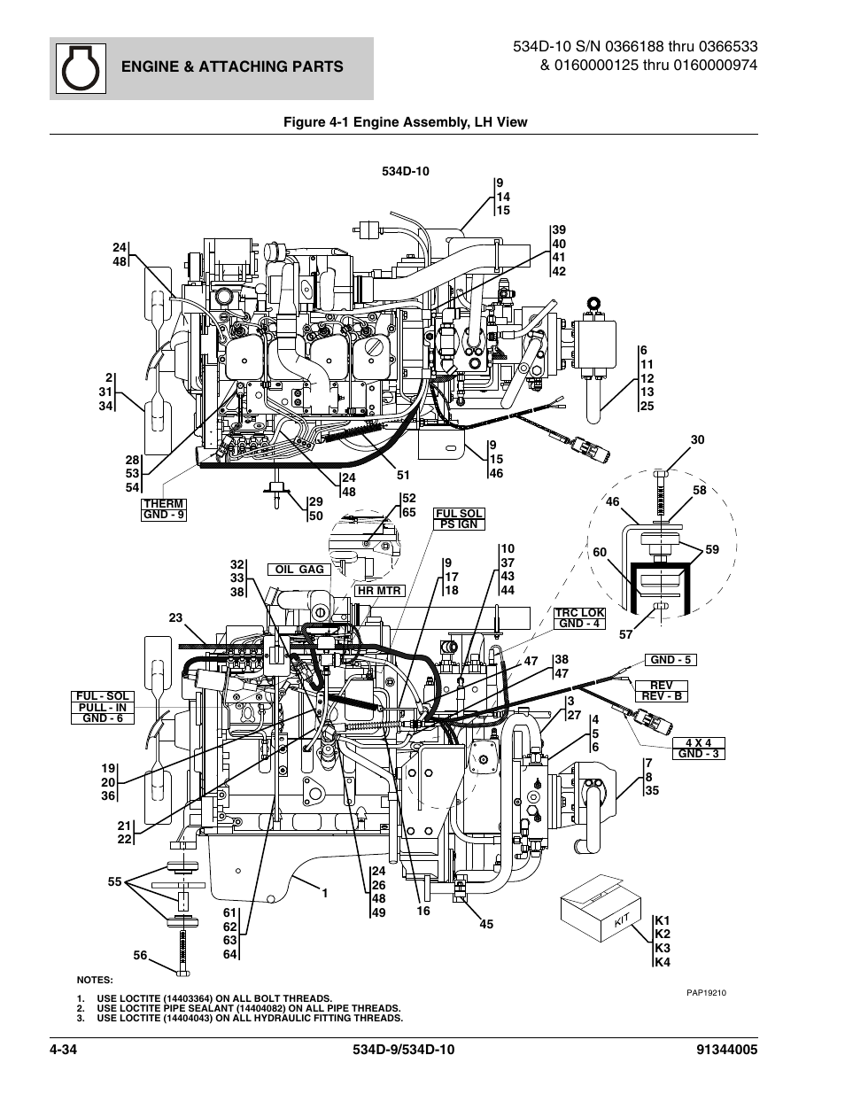 Engine & attaching parts | JLG 534D-10 Parts Manual User Manual | Page 184 / 842