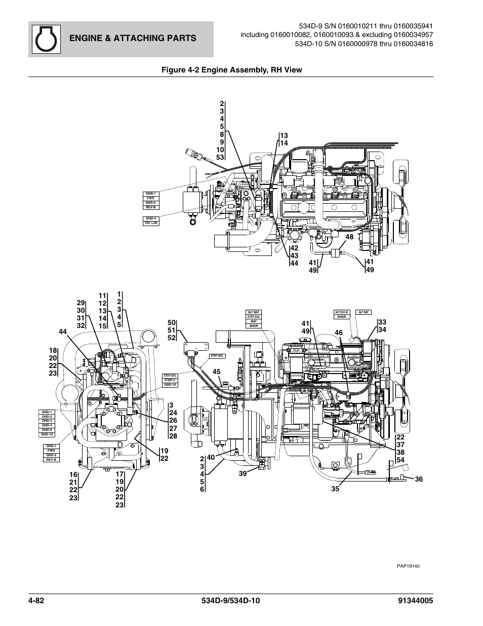 Engine & attaching parts | JLG 534D-10 Parts Manual User Manual | Page 232 / 842