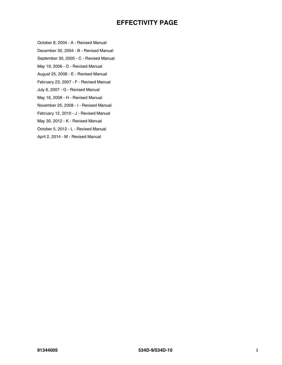 Effectivity, Effectivity page | JLG 534D-10 Parts Manual User Manual | Page 3 / 842