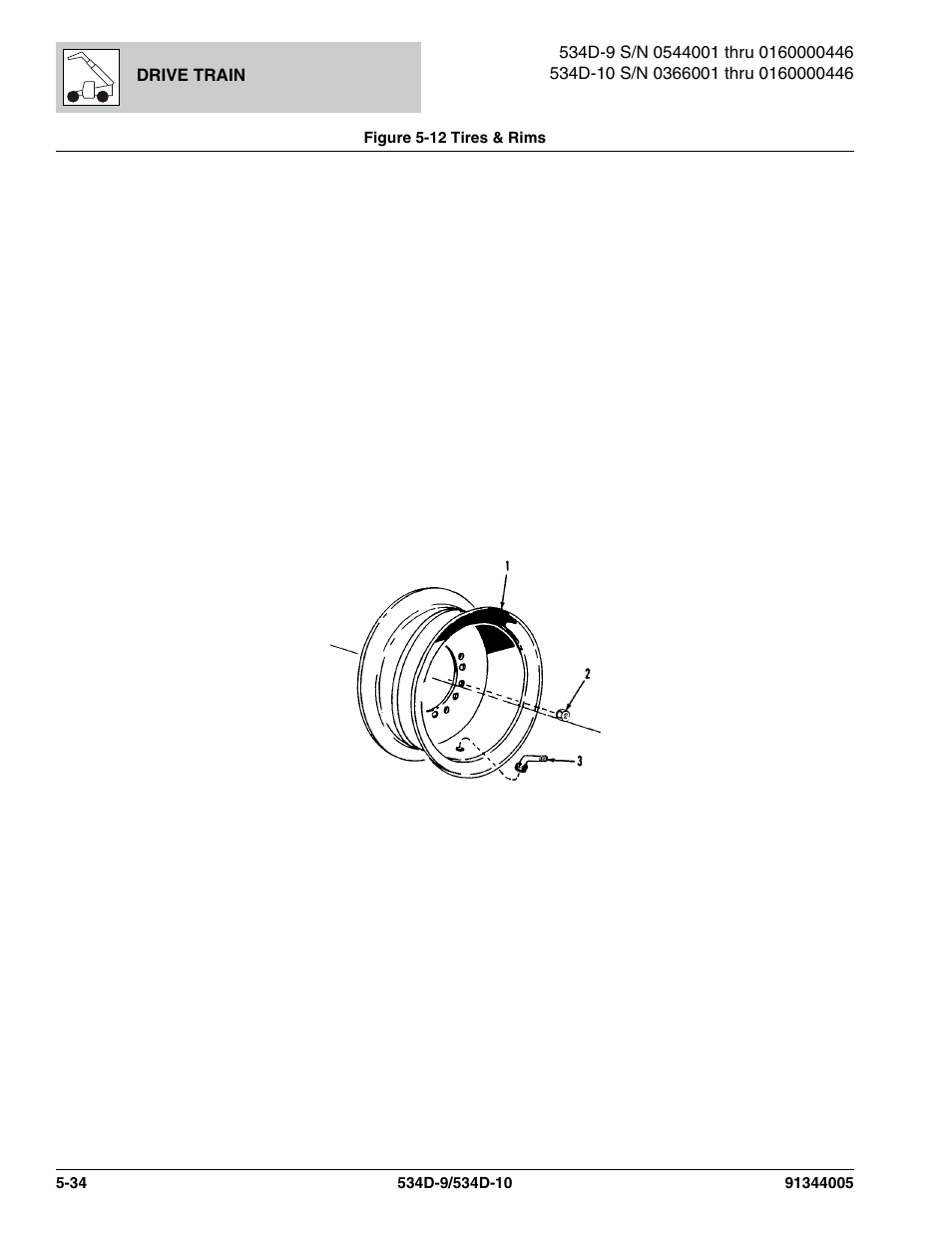 Figure 5-12 tires & rims, Tires & rims -34 | JLG 534D-10 Parts Manual User Manual | Page 334 / 842