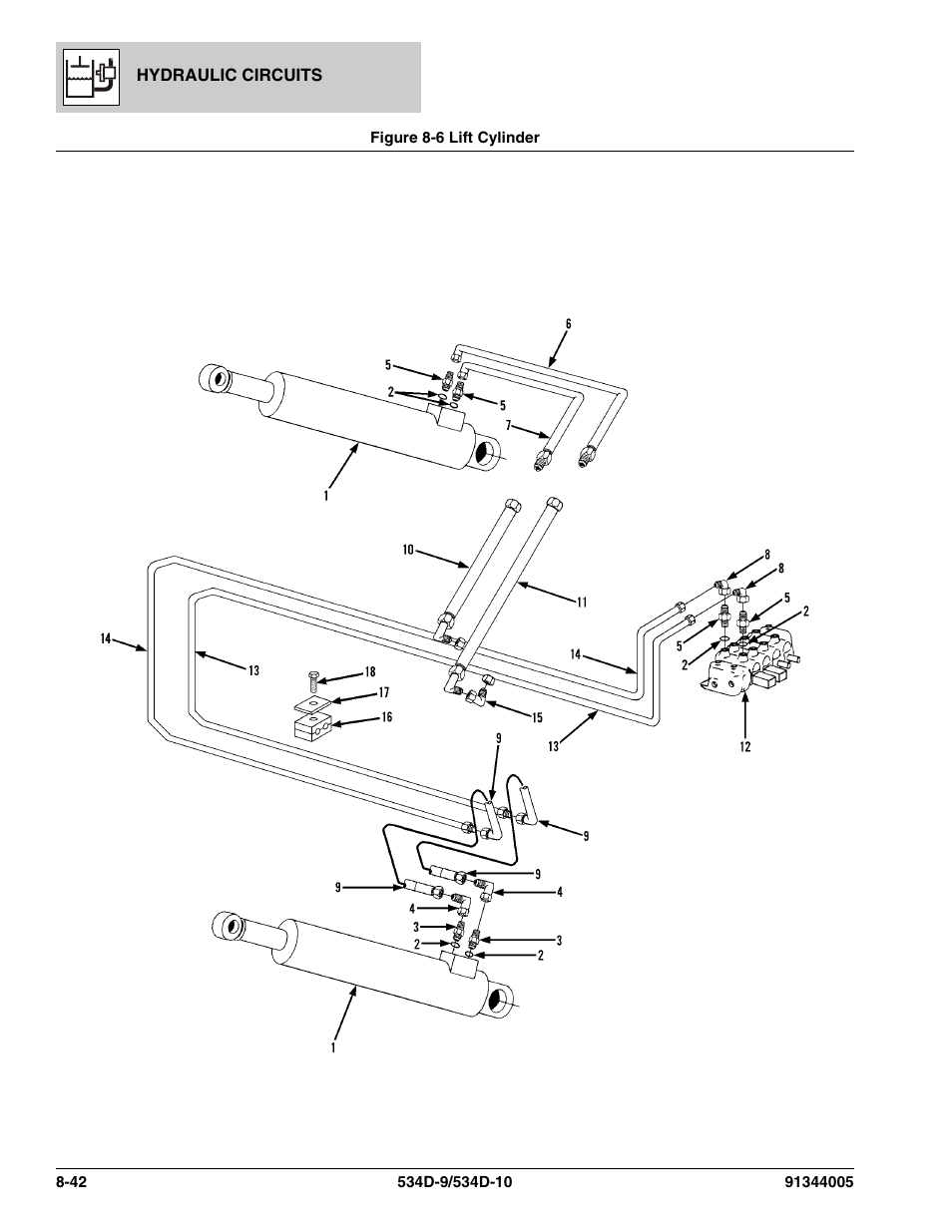 Figure 8-6 lift cylinder, Lift cylinder -42 | JLG 534D-10 Parts Manual User Manual | Page 452 / 842