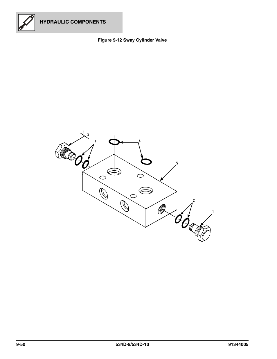 Figure 9-12 sway cylinder valve, Sway cylinder valve -50, Ve, (see figure 9-12 for details) | JLG 534D-10 Parts Manual User Manual | Page 538 / 842