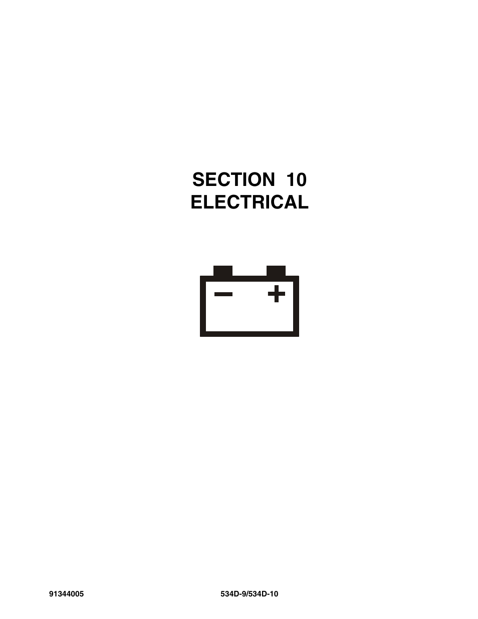 Section 10 electrical, Section 10, Electrical -1 | JLG 534D-10 Parts Manual User Manual | Page 595 / 842