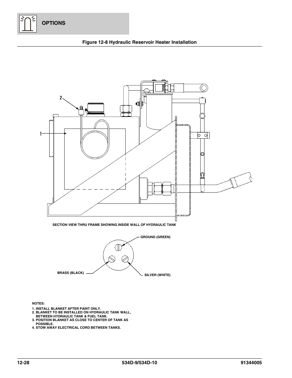 Hydraulic reservoir heater installation -28, Options | JLG 534D-10 Parts Manual User Manual | Page 688 / 842