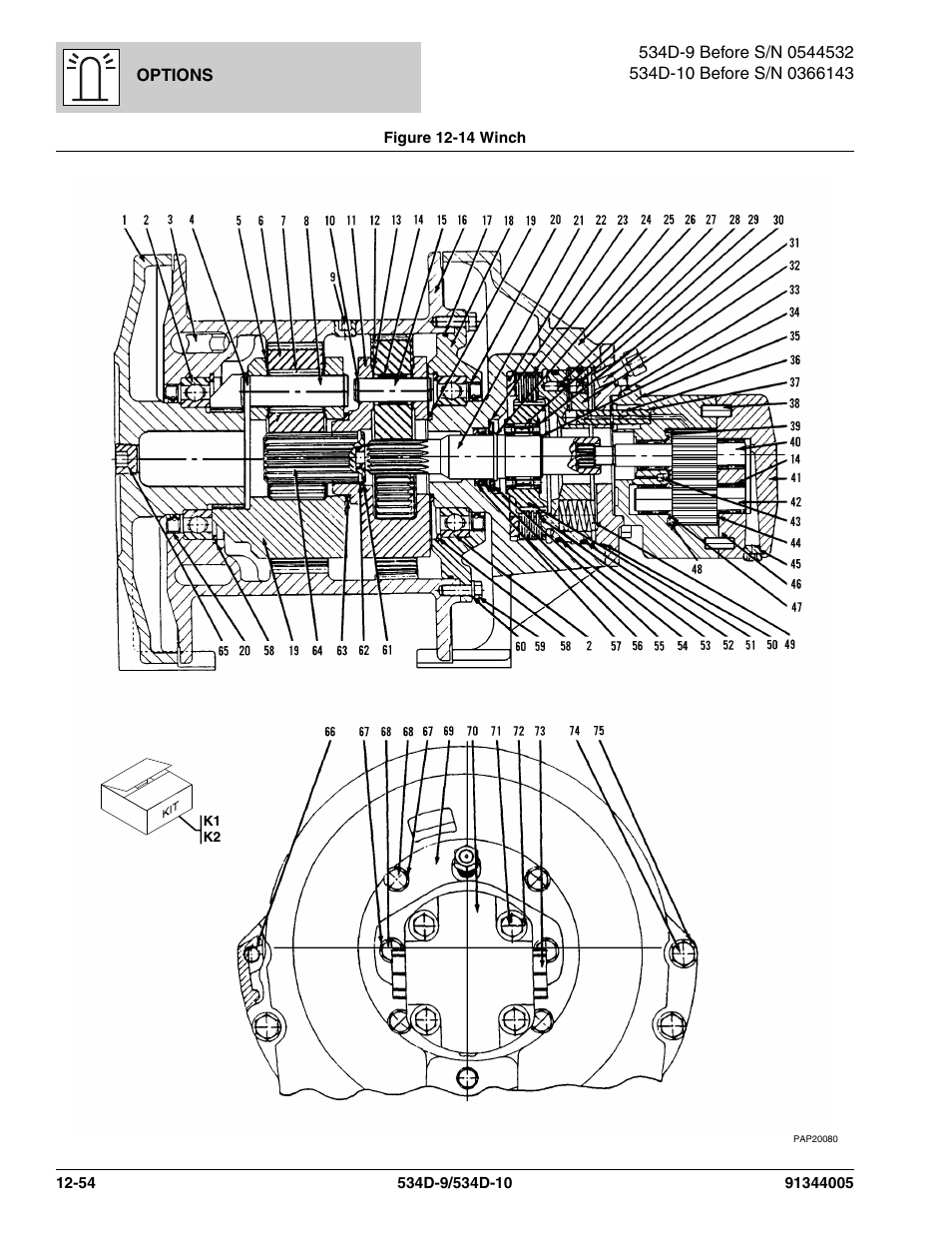 Figure 12-14 winch, Winch -54 | JLG 534D-10 Parts Manual User Manual | Page 714 / 842