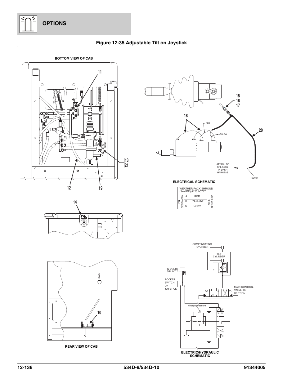 Figure 12-35 adjustable tilt on joystick, Adjustable tilt on joystick -136, Options | JLG 534D-10 Parts Manual User Manual | Page 796 / 842