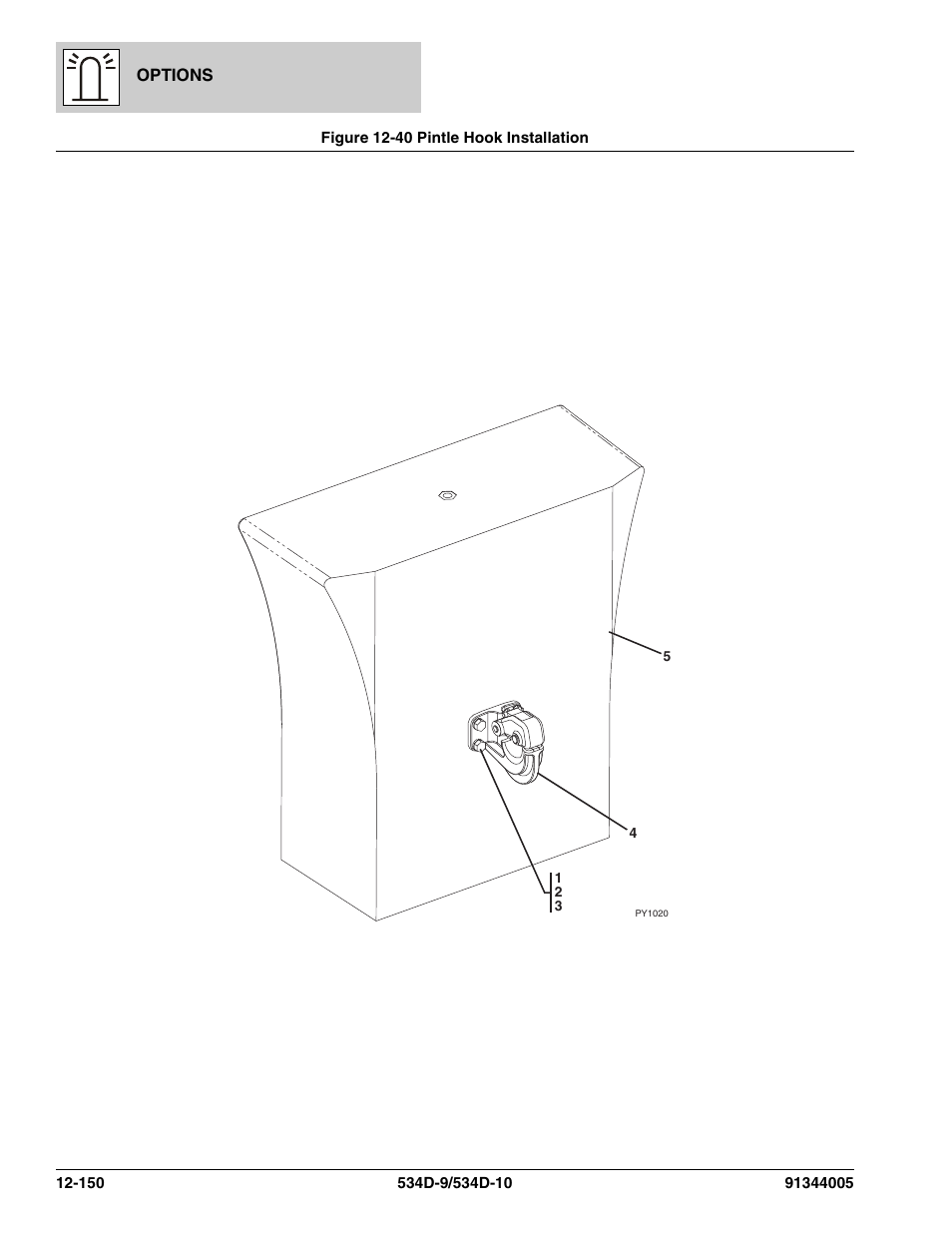 Figure 12-40 pintle hook installation, Pintle hook installation -150 | JLG 534D-10 Parts Manual User Manual | Page 810 / 842