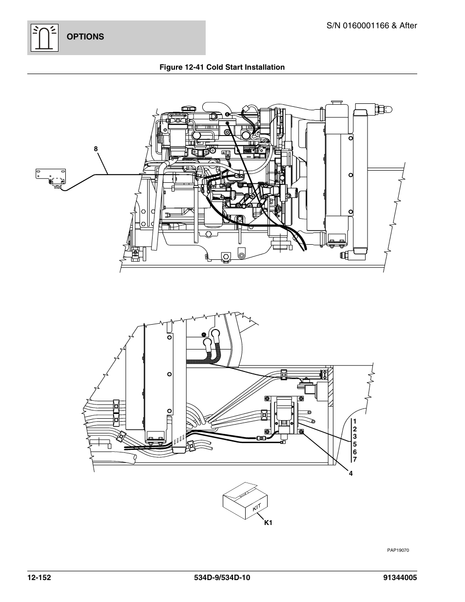 Figure 12-41 cold start installation, Cold start installation -152 | JLG 534D-10 Parts Manual User Manual | Page 812 / 842