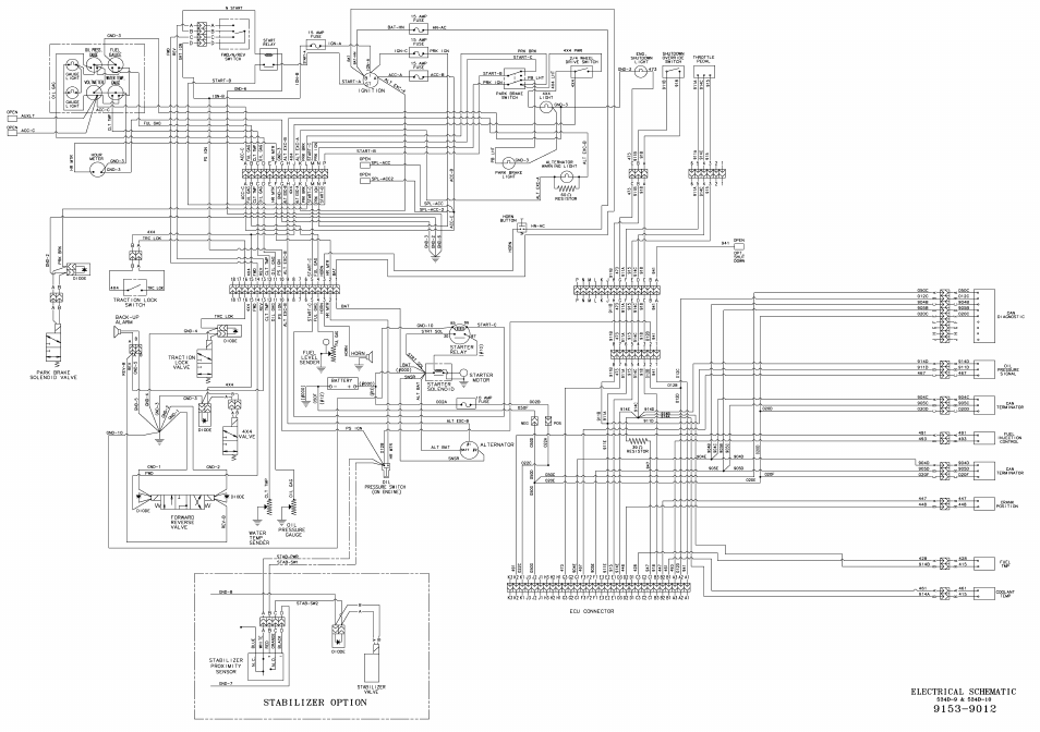 9153-9012 electrical schematic | Gradall 534D-10 Service Manual User Manual | Page 345 / 364