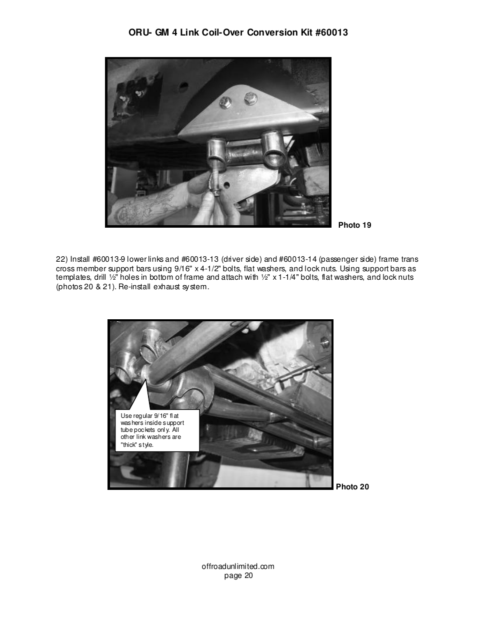 Off Road Unlimited 60013 2001-08 GM 2500-3500 HD 4WD 4-Link Coil-Over w/Solid Axle Conversion Kit User Manual | Page 21 / 42