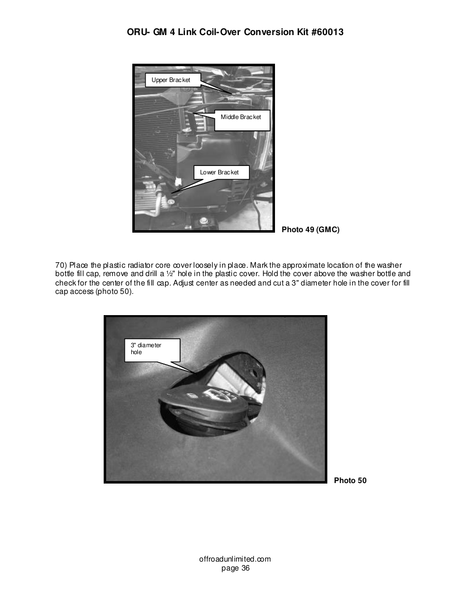 Off Road Unlimited 60013 2001-08 GM 2500-3500 HD 4WD 4-Link Coil-Over w/Solid Axle Conversion Kit User Manual | Page 37 / 42