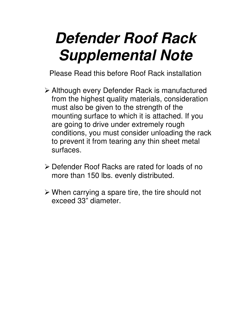 Off Road Unlimited D-8138 Defender Series Ax and Shovel Mount for Defender Racks User Manual | Page 2 / 4