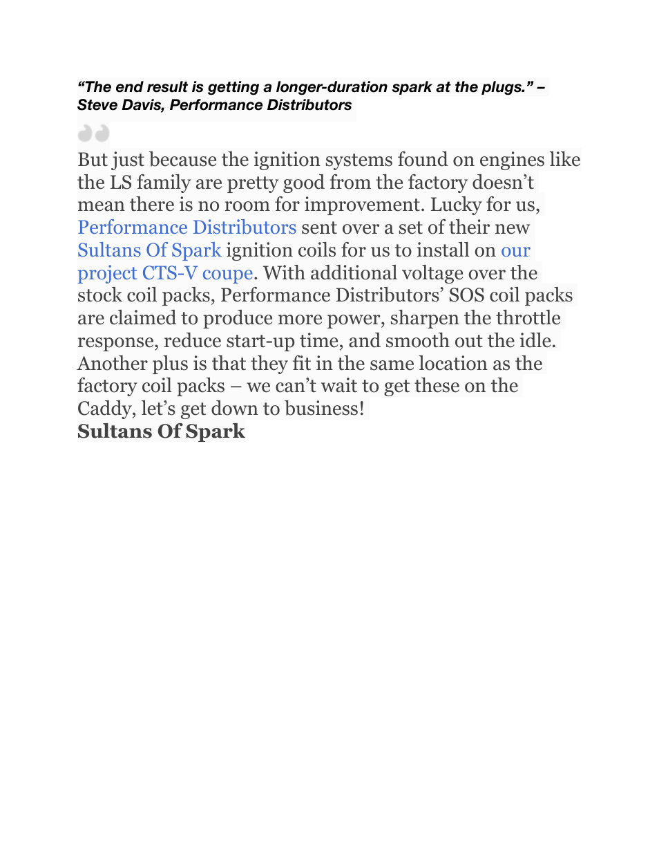 Performance Distributors GM LS/VORTEC SOS Coils User Manual | Page 2 / 10