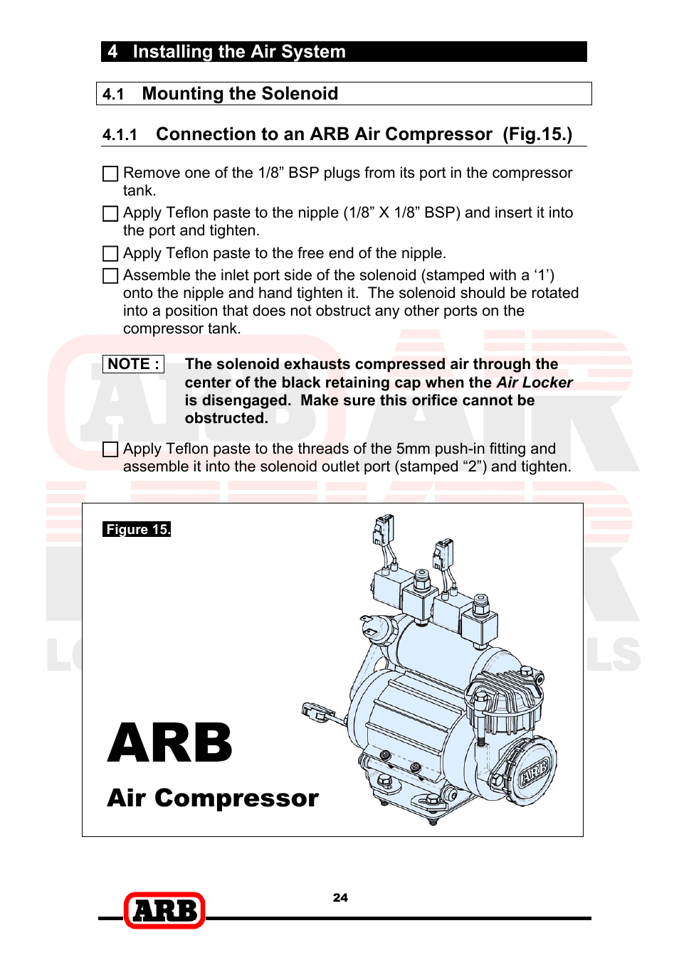 Air compressor | ARB RD153 User Manual | Page 26 / 40