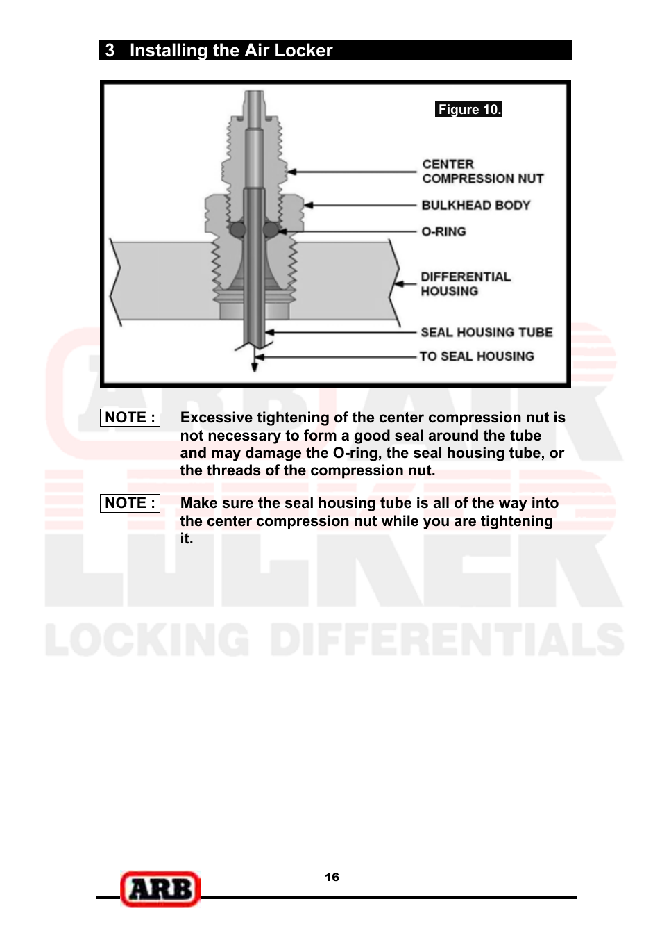 3 installing the air locker | ARB RD139 User Manual | Page 18 / 36