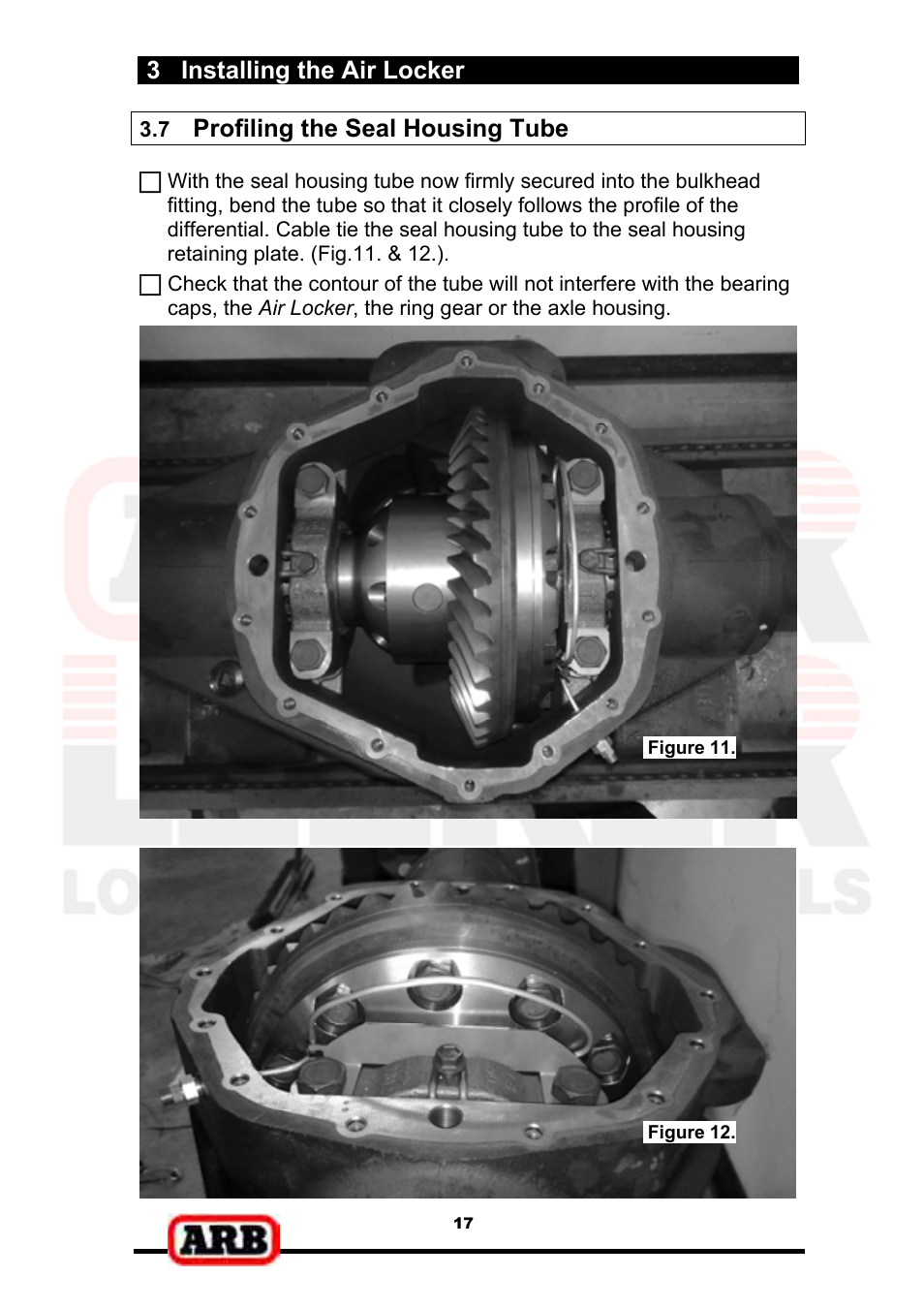 3 installing the air locker, Profiling the seal housing tube | ARB RD139 User Manual | Page 19 / 36