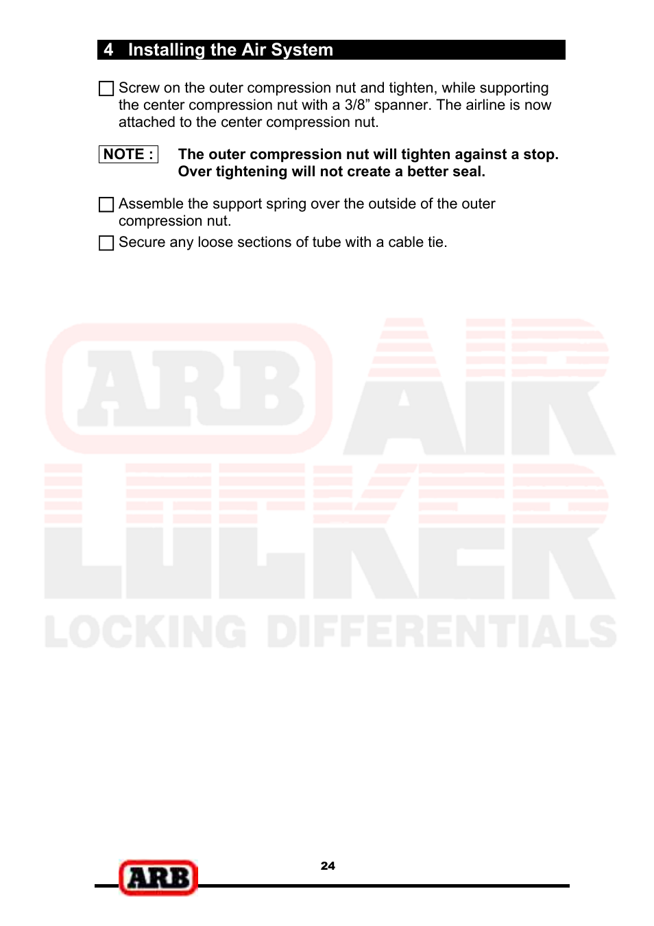 4 installing the air system | ARB RD139 User Manual | Page 26 / 36