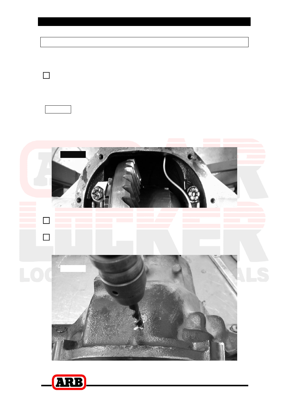 3 installing the air locker, Drilling and tapping the bulkhead port | ARB RD93 User Manual | Page 14 / 34