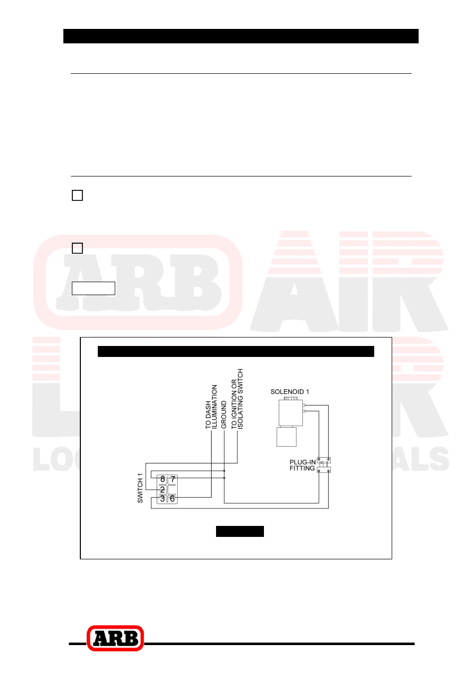 5 mounting & connecting the electrical system, Connection to an alternate air source, Single air locker system | ARB RD93 User Manual | Page 27 / 34