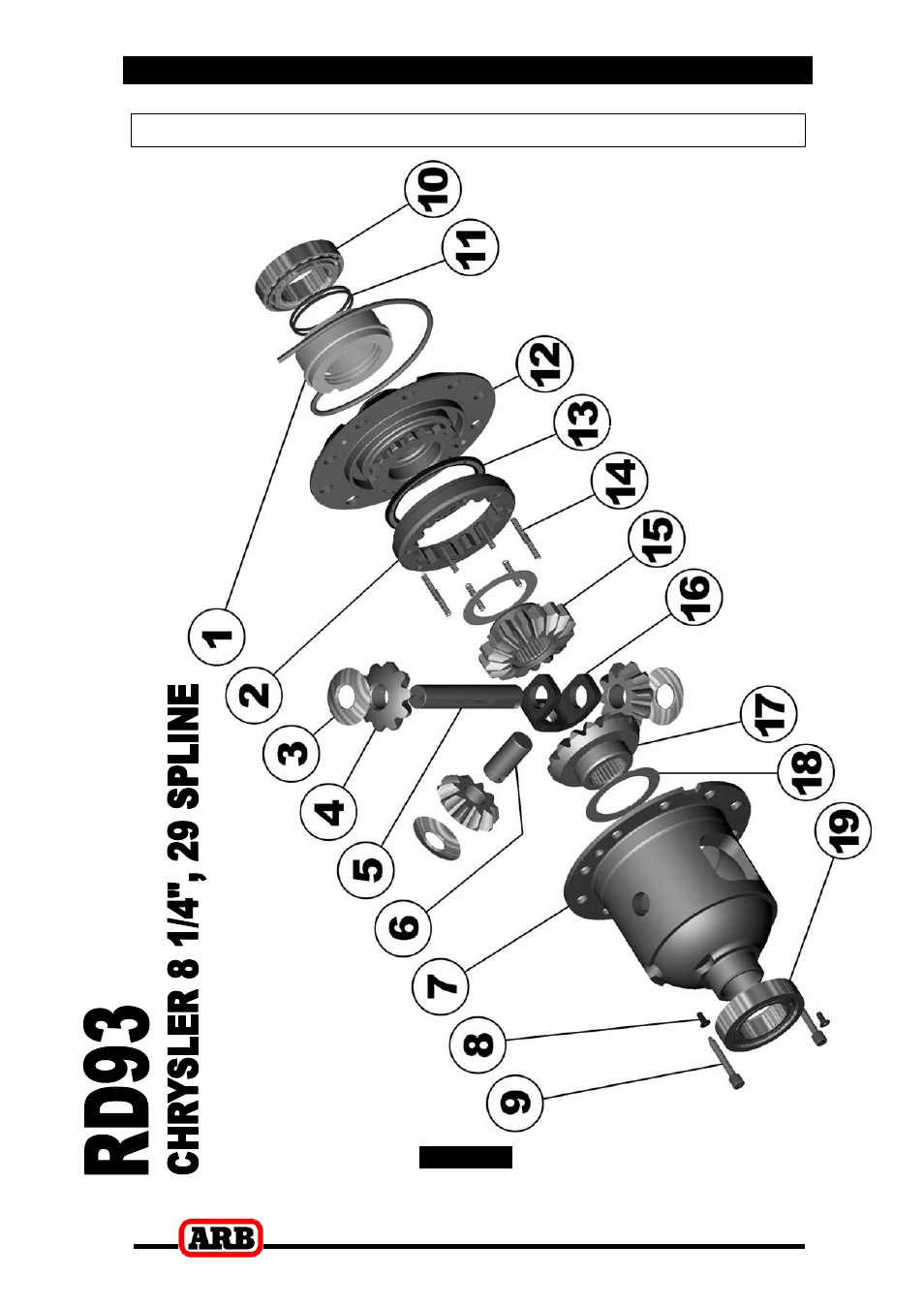 7 parts list, Exploded assembly diagram | ARB RD93 User Manual | Page 33 / 34