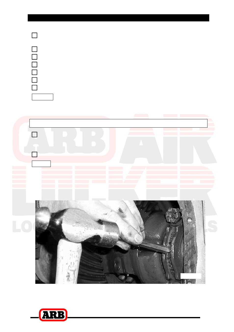 2 removing the existing differential, Marking the bearing caps | ARB RD93 User Manual | Page 8 / 34