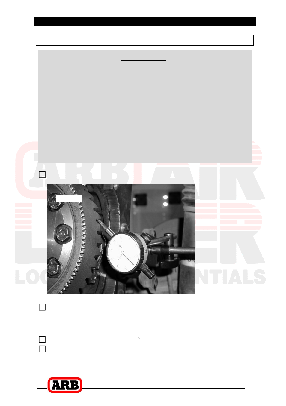 2 removing the existing differential, Checking the current backlash amount, Important | ARB RD93 User Manual | Page 9 / 34