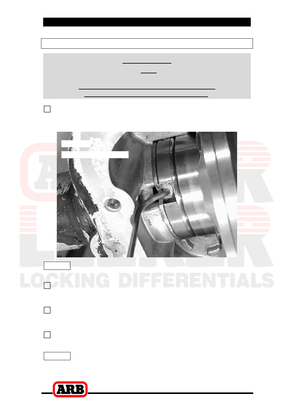 3 installing the air locker, Reinstalling the bearing caps, Important | ARB RD104 User Manual | Page 27 / 46