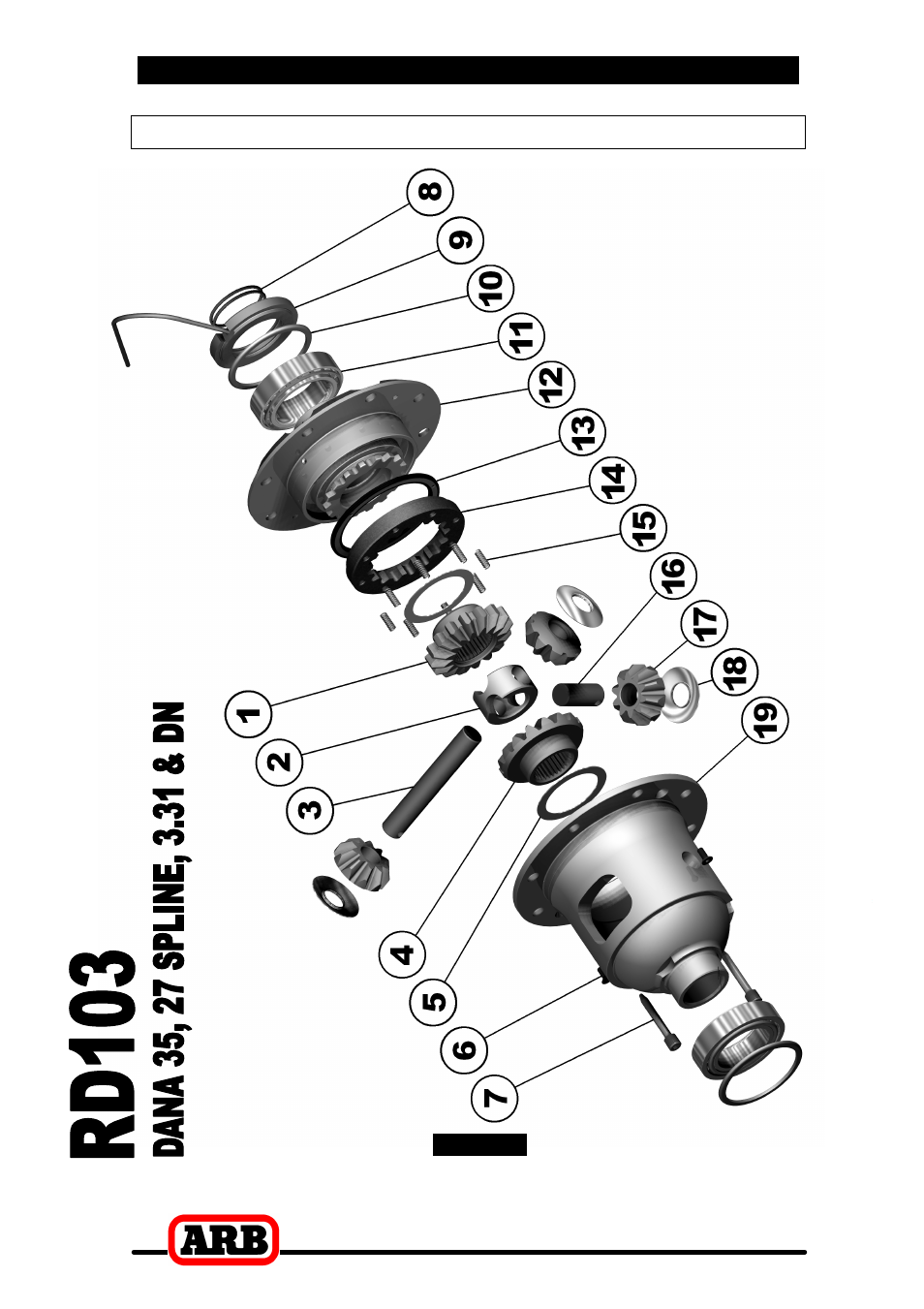 7 parts list, Exploded assembly diagram | ARB RD103 User Manual | Page 45 / 46