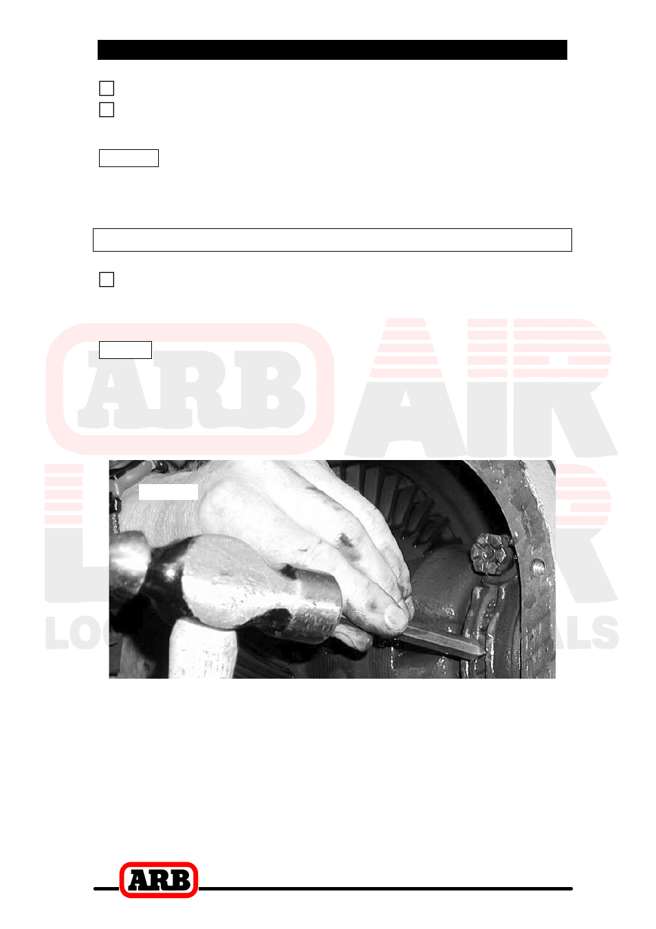 2 removing the existing differential, Marking the bearing caps | ARB RD102 User Manual | Page 10 / 46