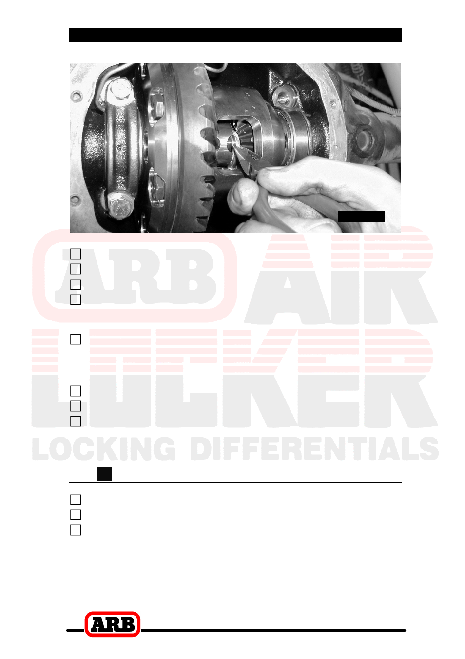 6 testing & final assembly, Reinstalling non-‘c’ clip retained shafts | ARB RD102 User Manual | Page 42 / 46