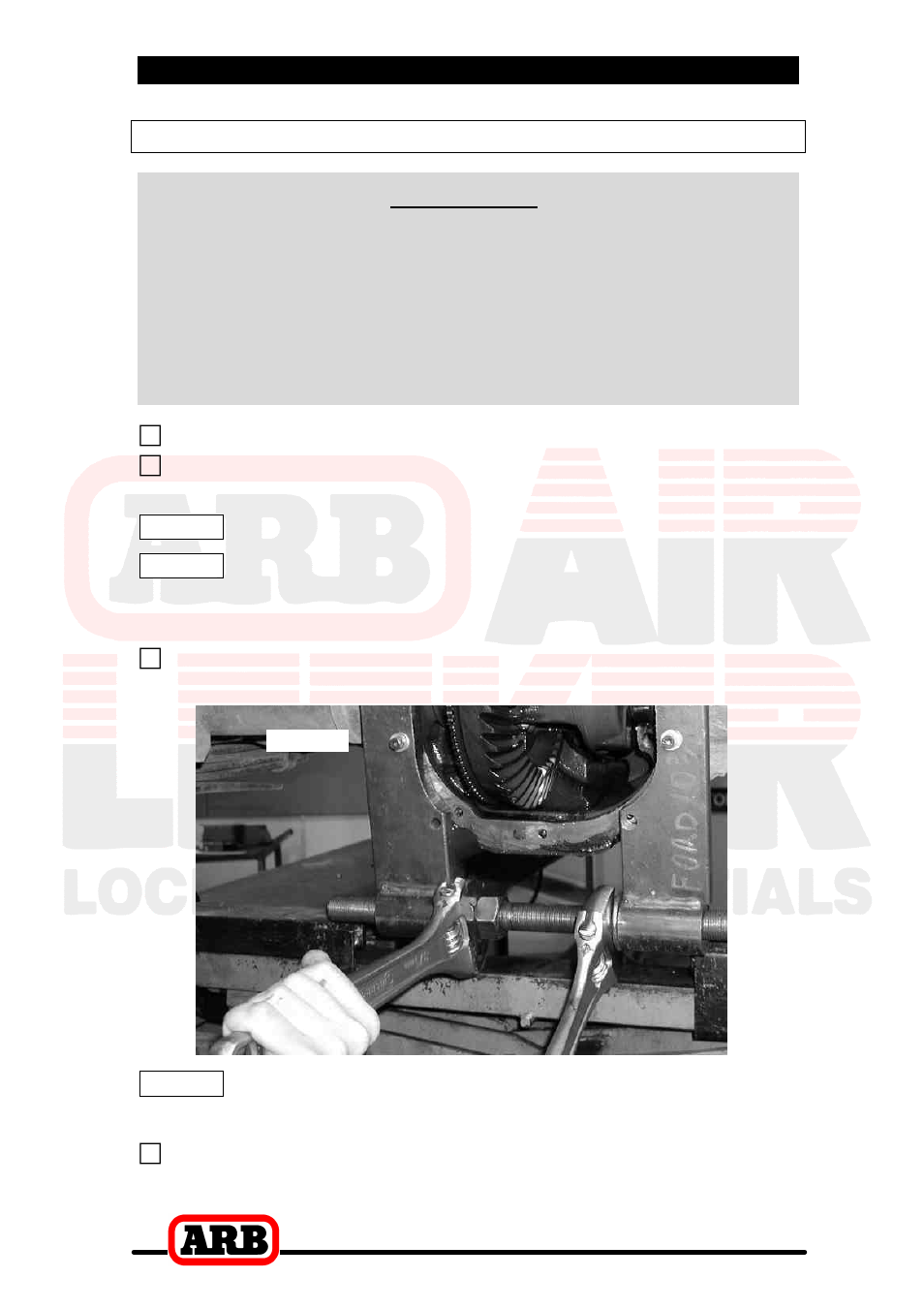 2 removing the existing differential, Removing the differential center, Important | ARB RD105 User Manual | Page 12 / 46