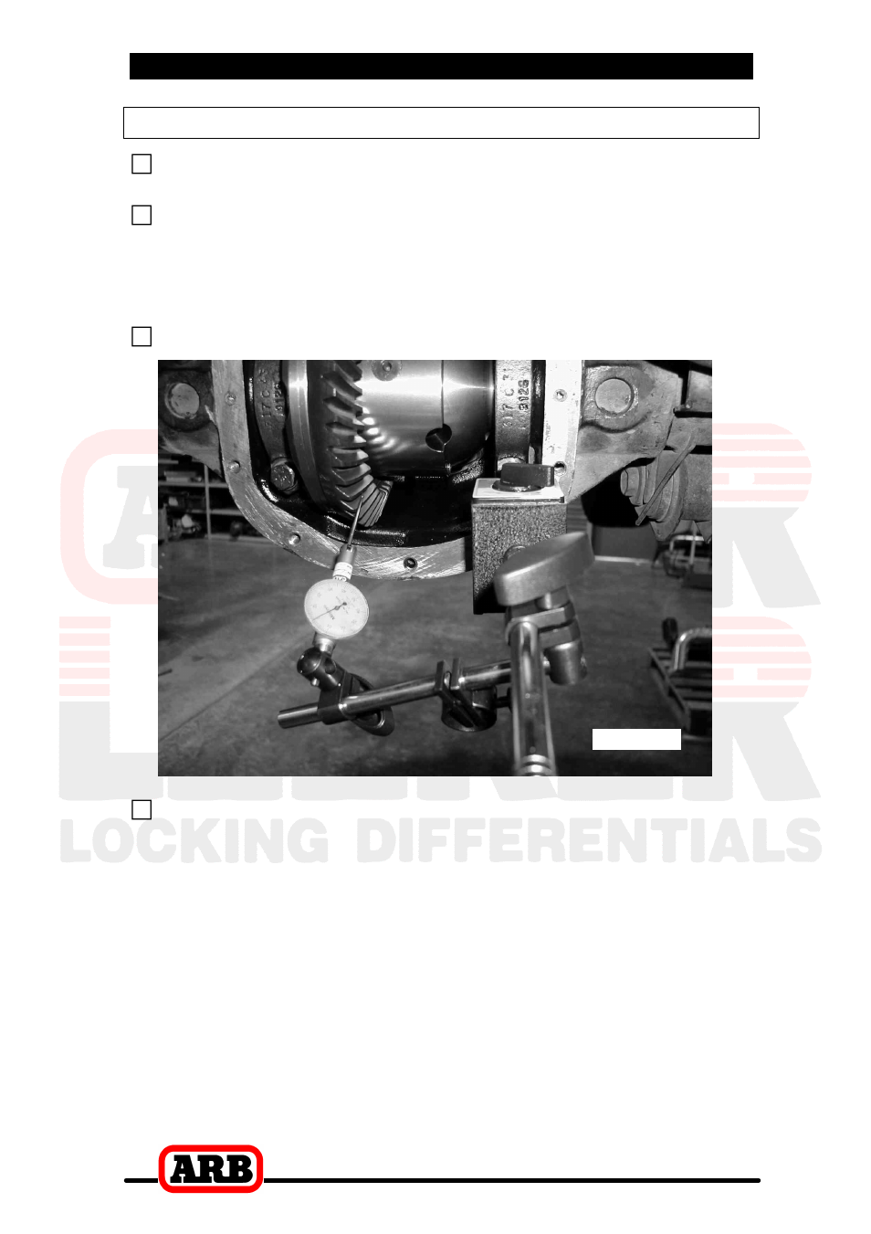 3 installing the air locker, Checking the backlash | ARB RD105 User Manual | Page 26 / 46