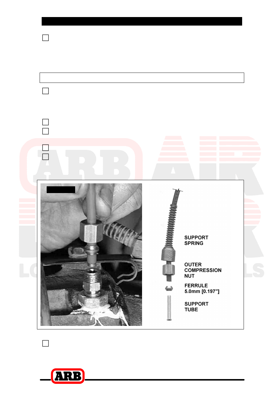 4 installing the air system, Connection to the bulkhead fitting | ARB RD105 User Manual | Page 33 / 46