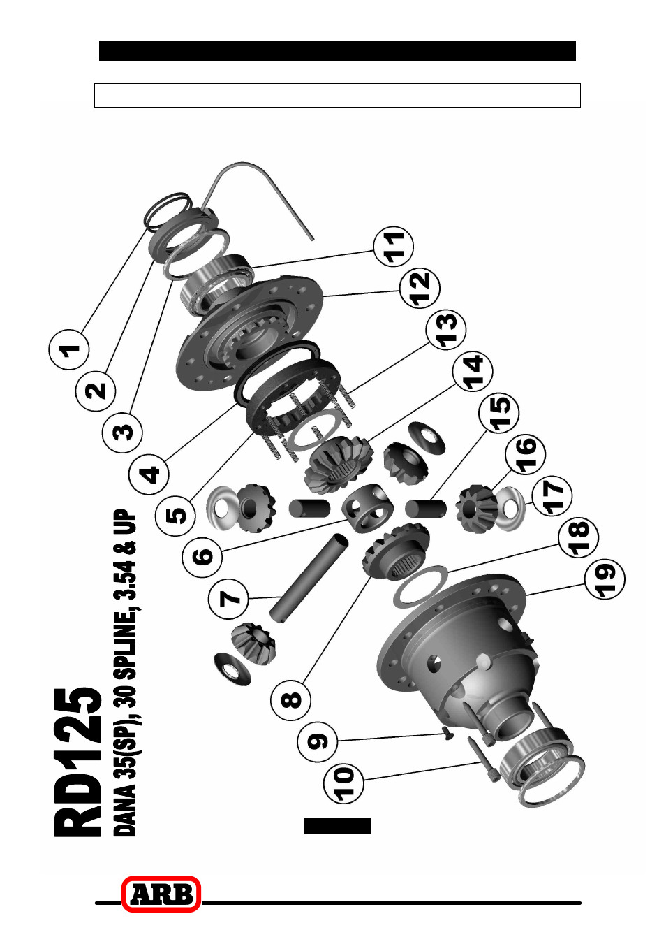 7 parts list, Exploded assembly diagram | ARB RD125 User Manual | Page 41 / 42