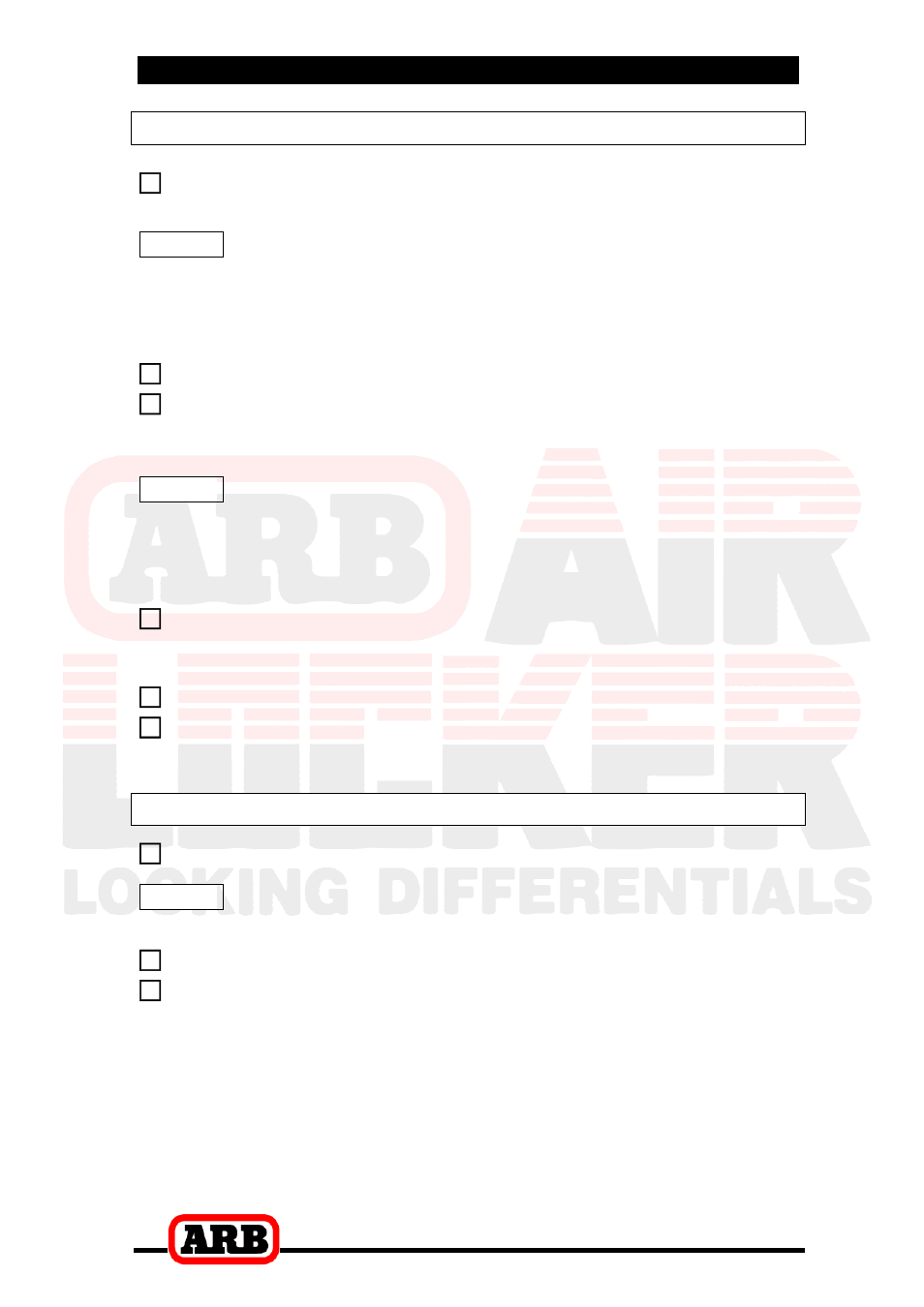 6 testing & final assembly, Leak testing, Reinstalling the axles | ARB RD117 User Manual | Page 38 / 44