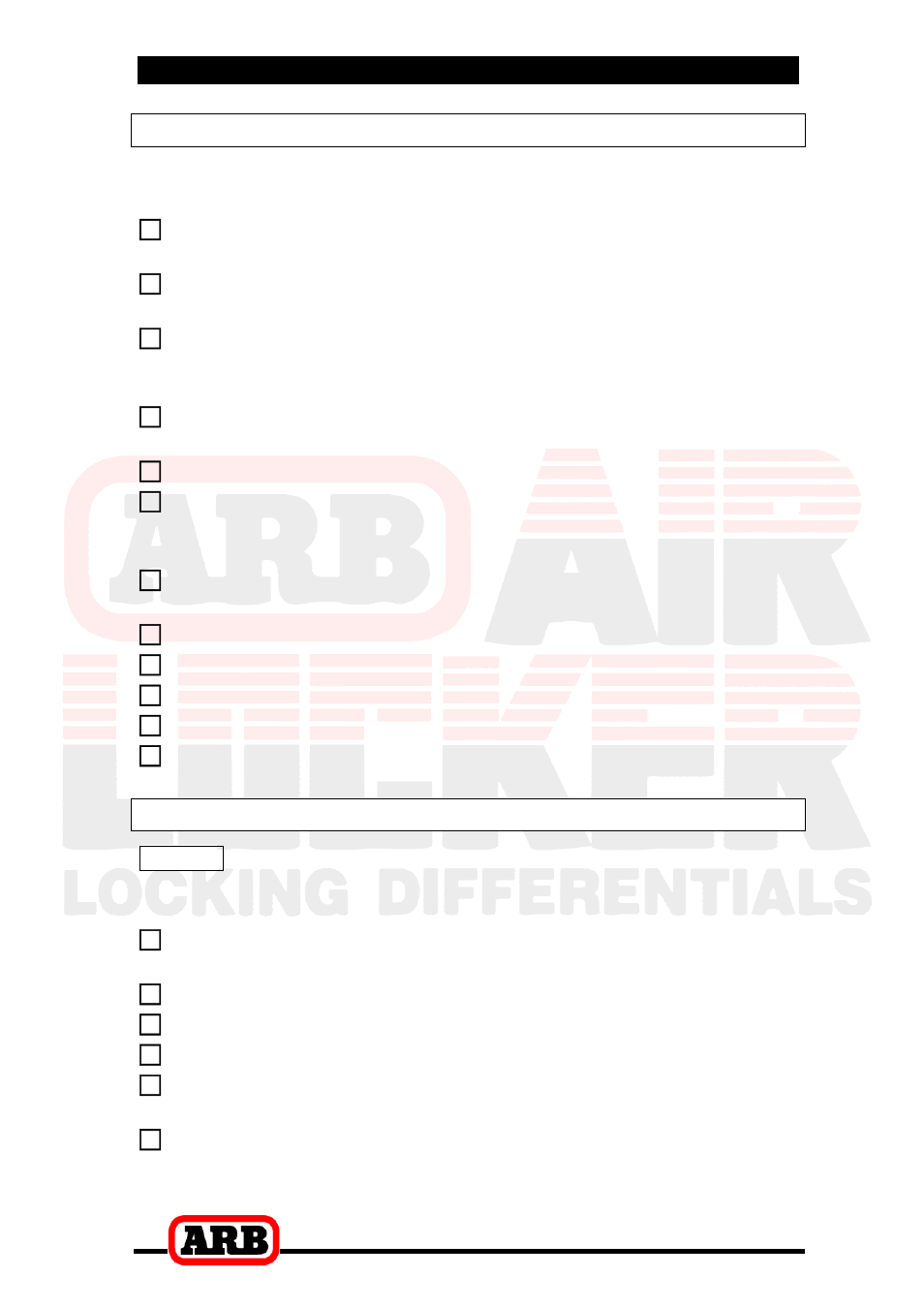 6 testing & final assembly, Testing the air locker actuation, Re-sealing & filling the differential | ARB RD117 User Manual | Page 40 / 44