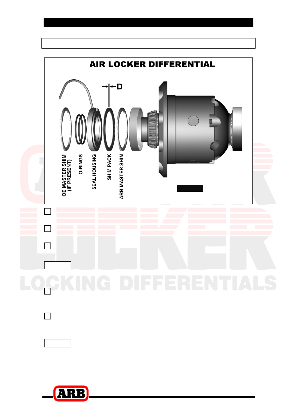 3 installing the air locker, Assembling the seal housing | ARB RD116 User Manual | Page 19 / 44