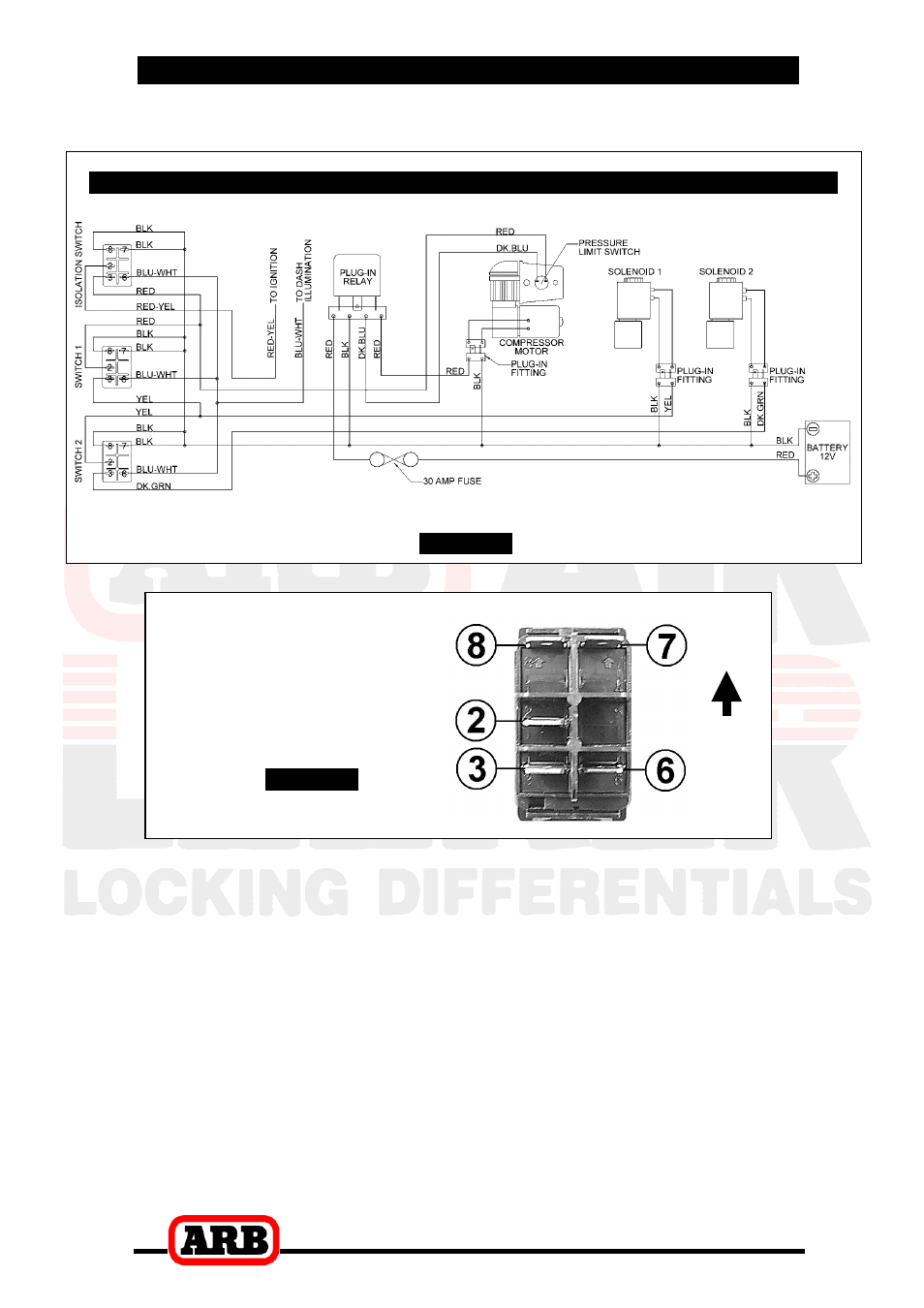 Switch terminal identification, 5 mounting & connecting the electrical system | ARB RD116 User Manual | Page 35 / 44