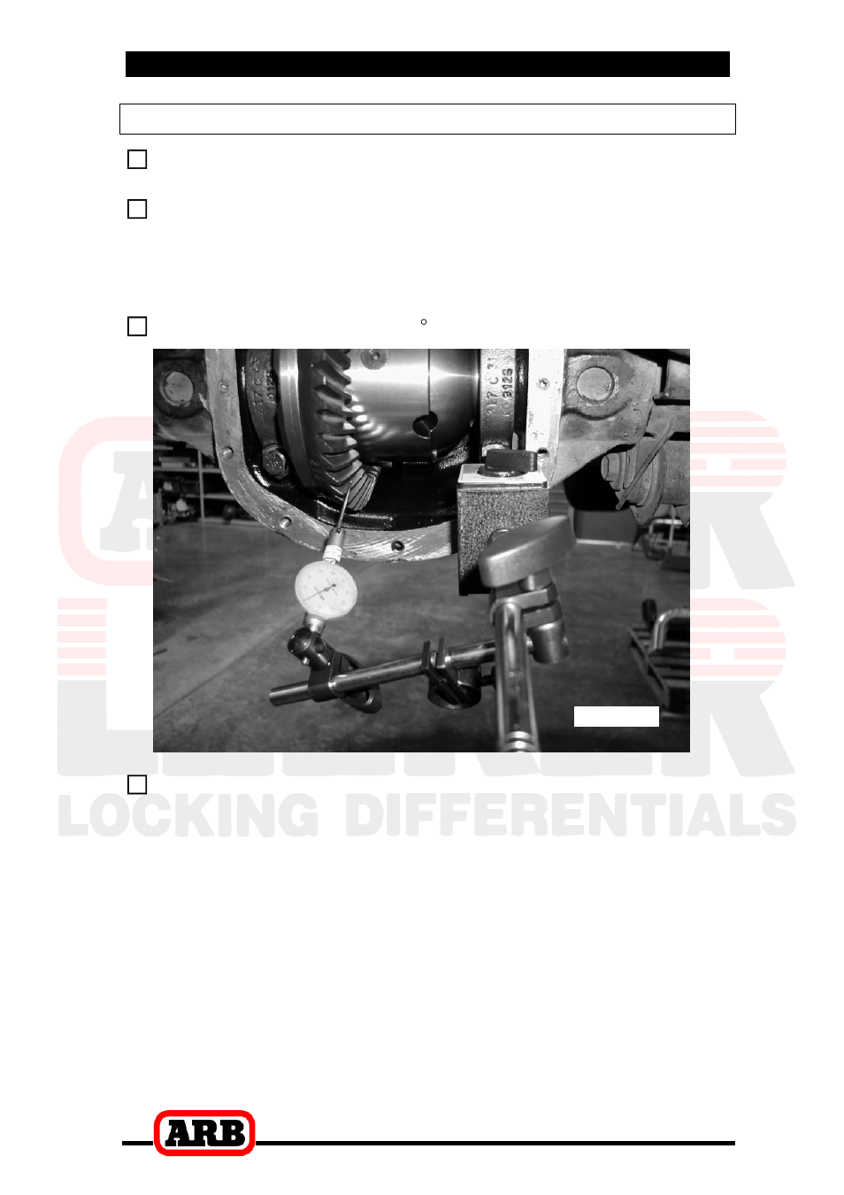 3 installing the air locker, Checking the backlash | ARB RD147 User Manual | Page 24 / 44