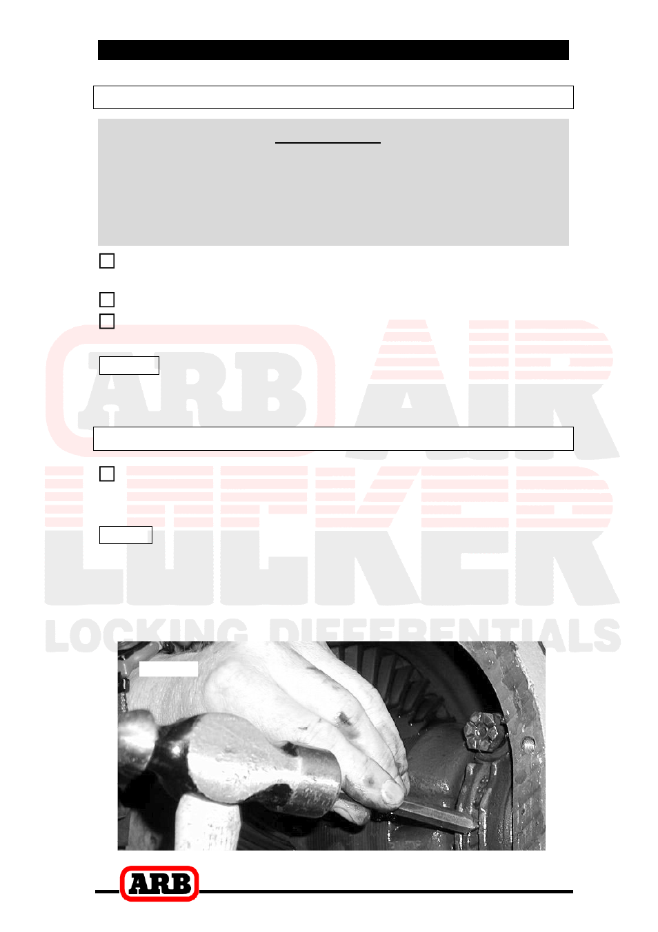 2 removing the existing differential, Disconnecting the axles, Important | Marking the bearing caps | ARB RD147 User Manual | Page 8 / 44