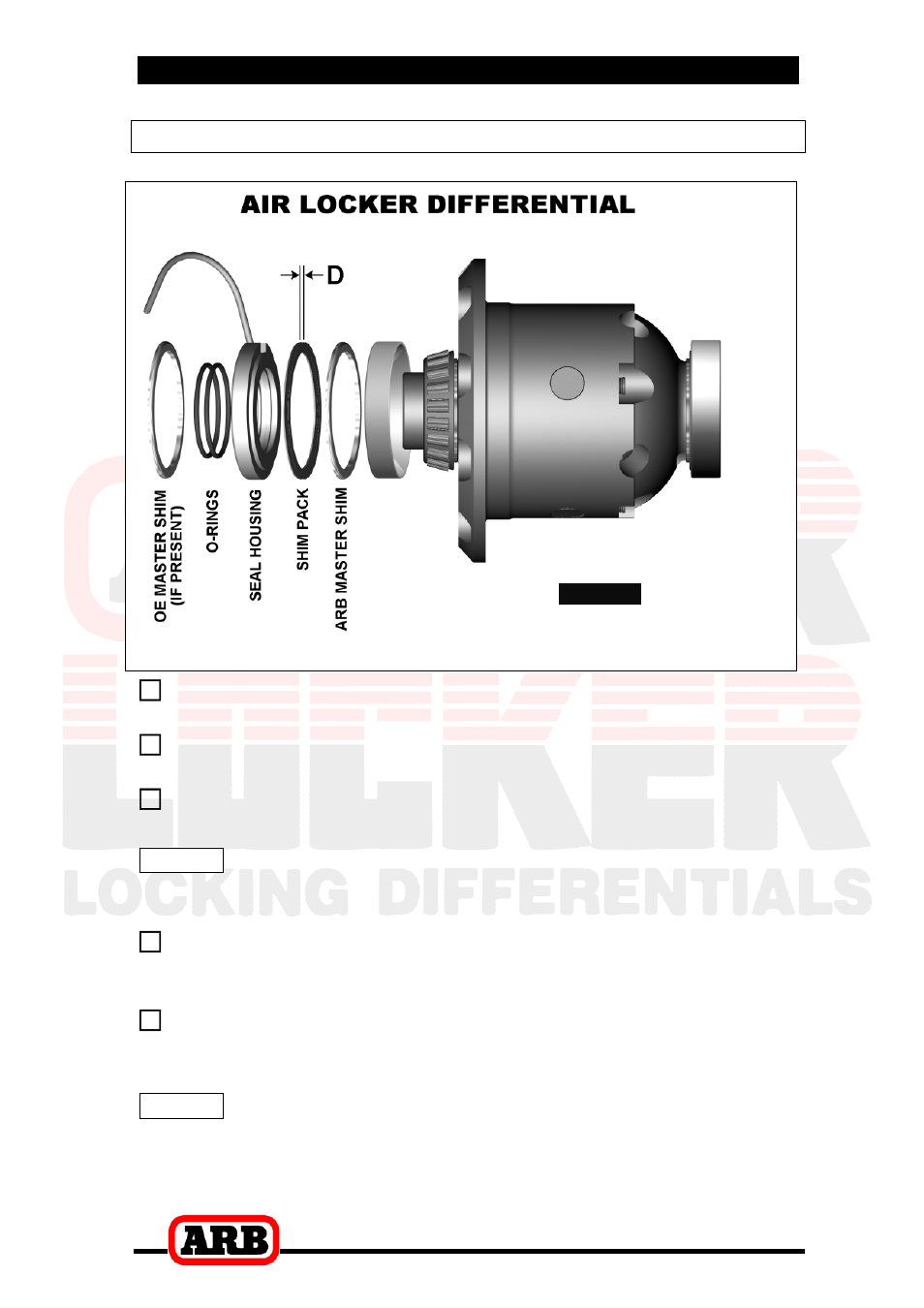 3 installing the air locker, Assembling the seal housing | ARB RD109 User Manual | Page 19 / 42