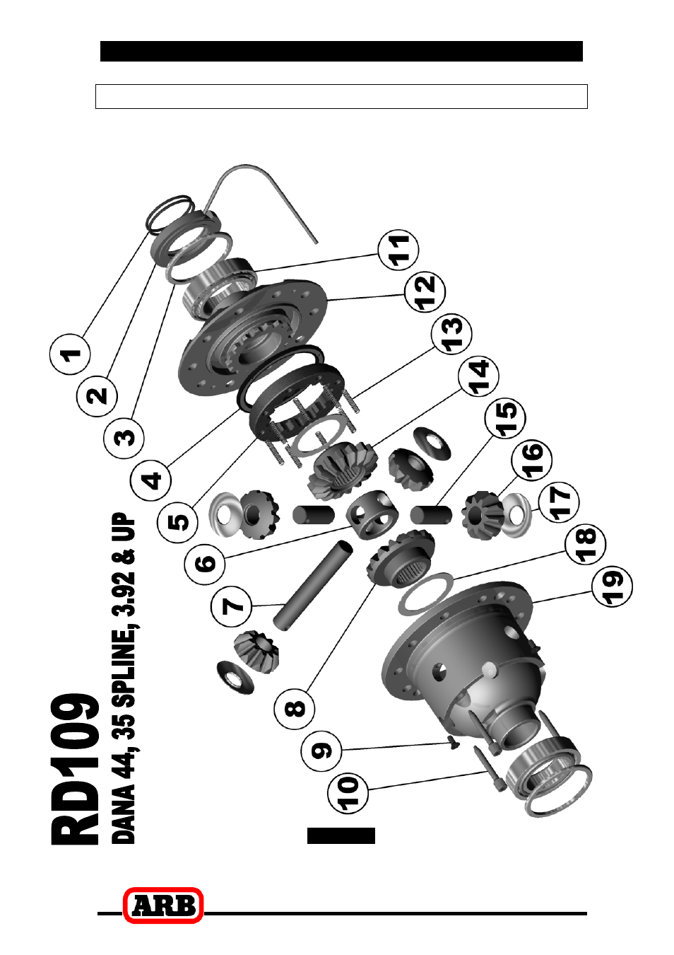 7 parts list, Exploded assembly diagram | ARB RD109 User Manual | Page 41 / 42