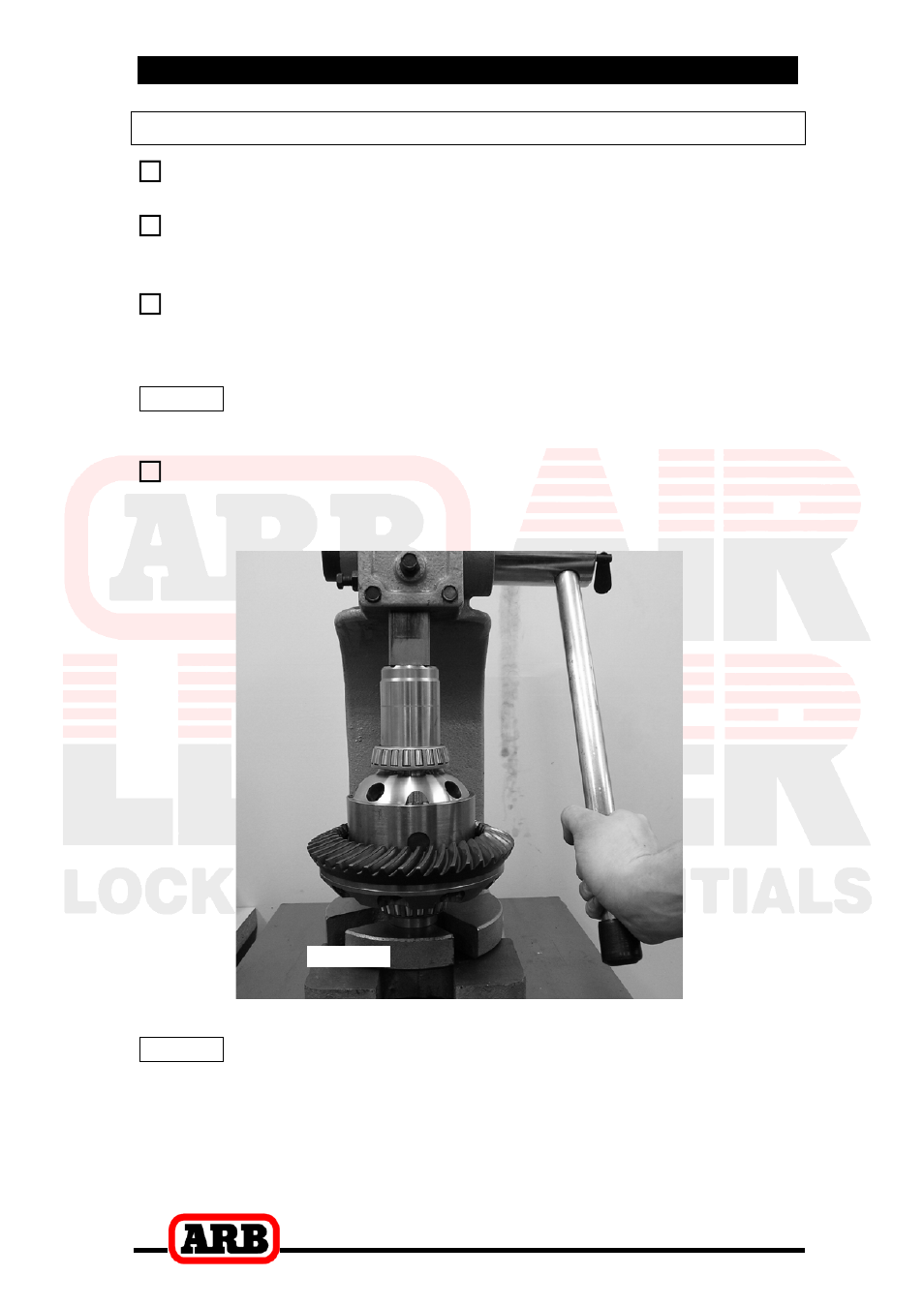 1 installing the carrier bearings, 4 installing the air locker, Installing the carrier bearings | ARB RD158 User Manual | Page 14 / 38