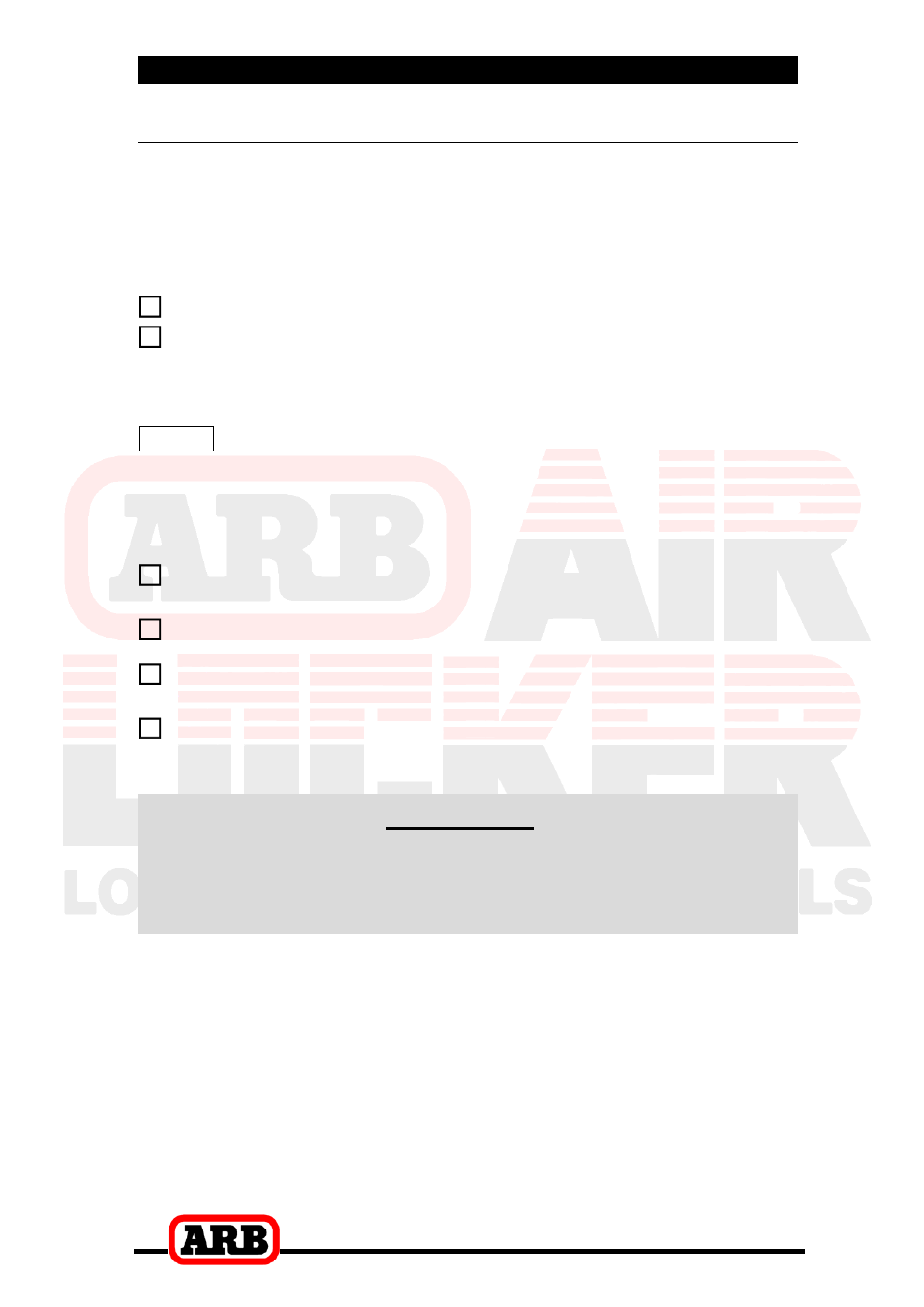2 connection to an alternate air source, 5 installing the air system, Connection to an alternate air source | Important | ARB RD158 User Manual | Page 26 / 38